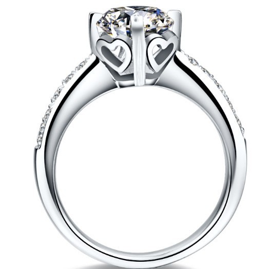 Real Solid 18K White Gold Female Marriage Ring 1CT Genuine Moissanite Women Wedding Anniversary Ring Promise Love Forever · v2